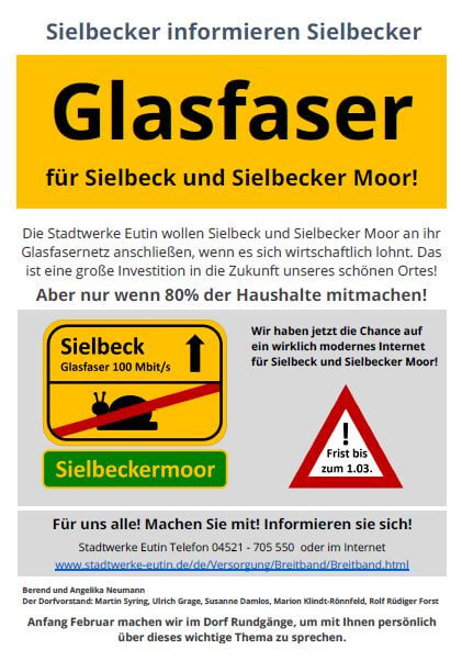 Plakat Glasfaseraktion Sielbeck